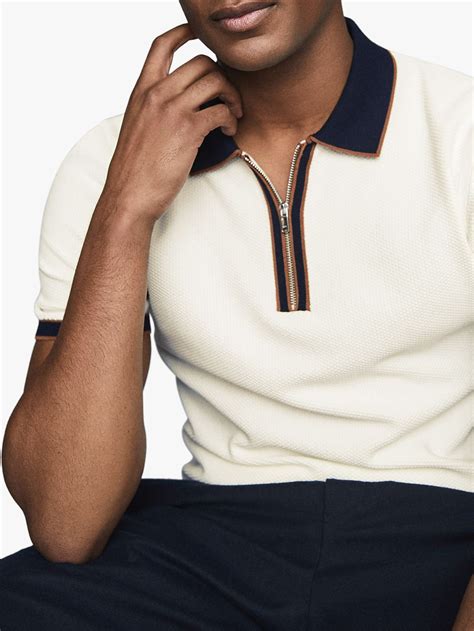 Zipped polo shirt in cotton 